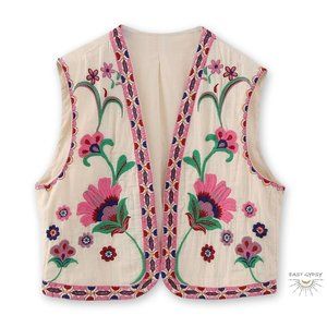 Garden Dreams Boho Embroidered Sequin Vest main image 1